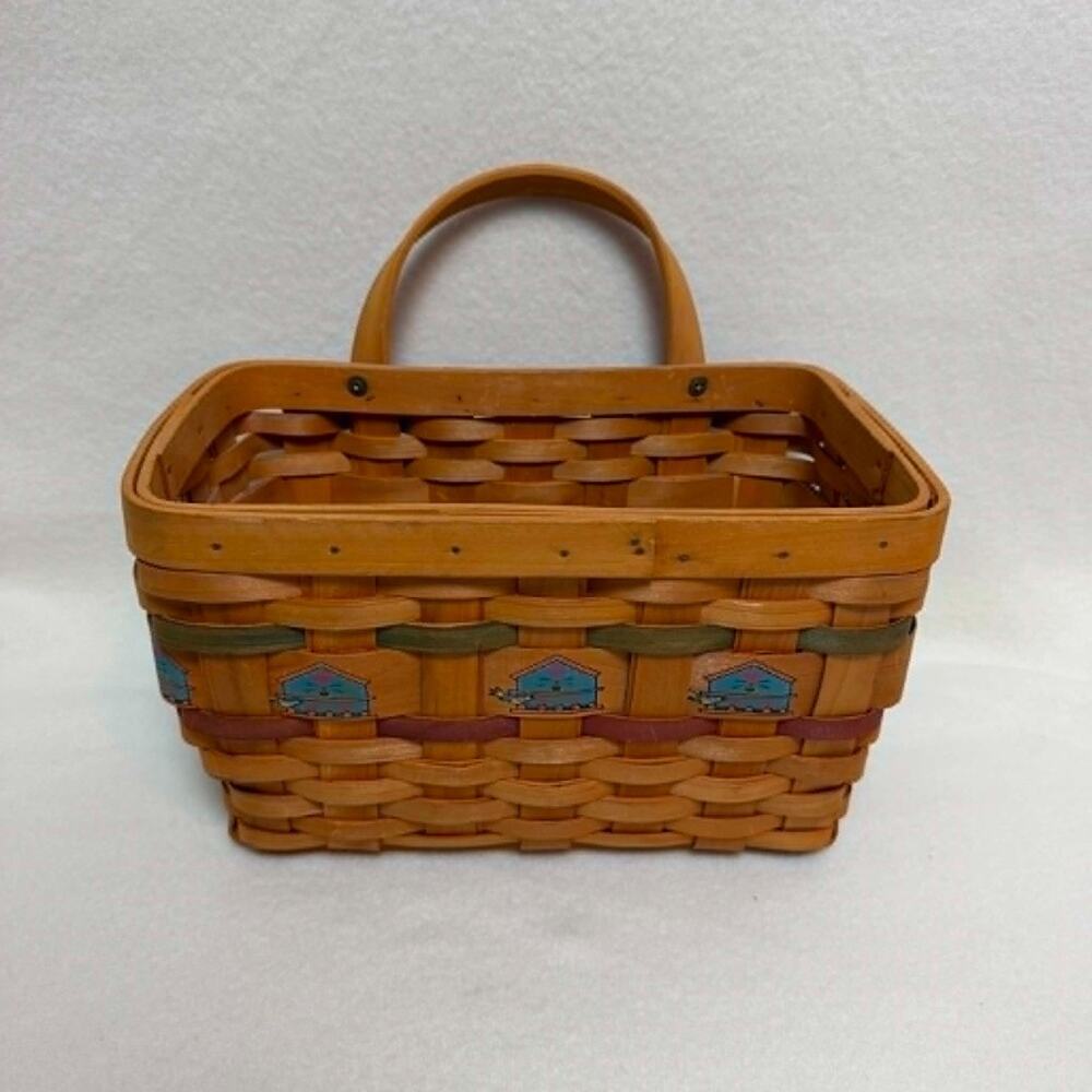Country Woven Collection Hanging Woven Basket Birdhouse Motif Cottage Farmhouse